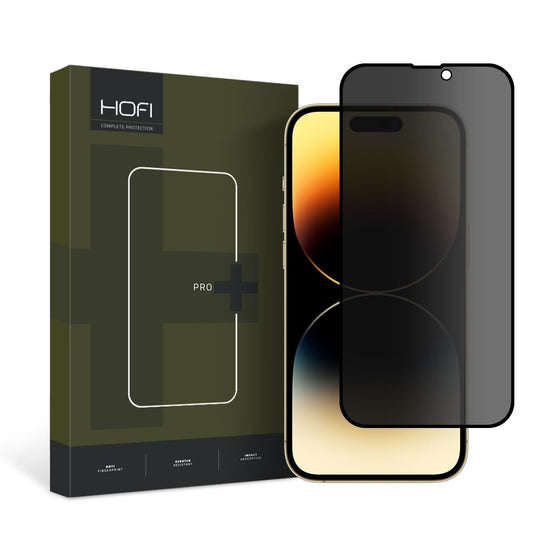 Privacy Screen Protector HOFI PRO+ for Apple iPhone 15, Glass Protected, Full Glue 
